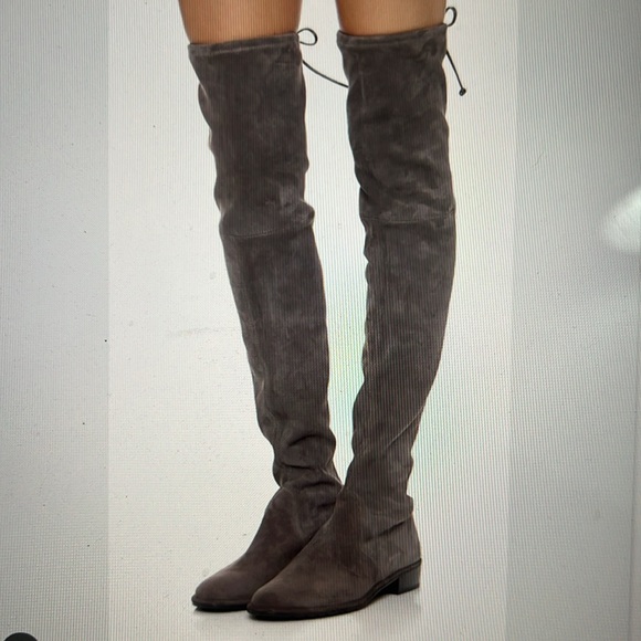 Stuart Weitzman Lowland Suede Over the Knee Boot in Praline - Picture 10 of 12
